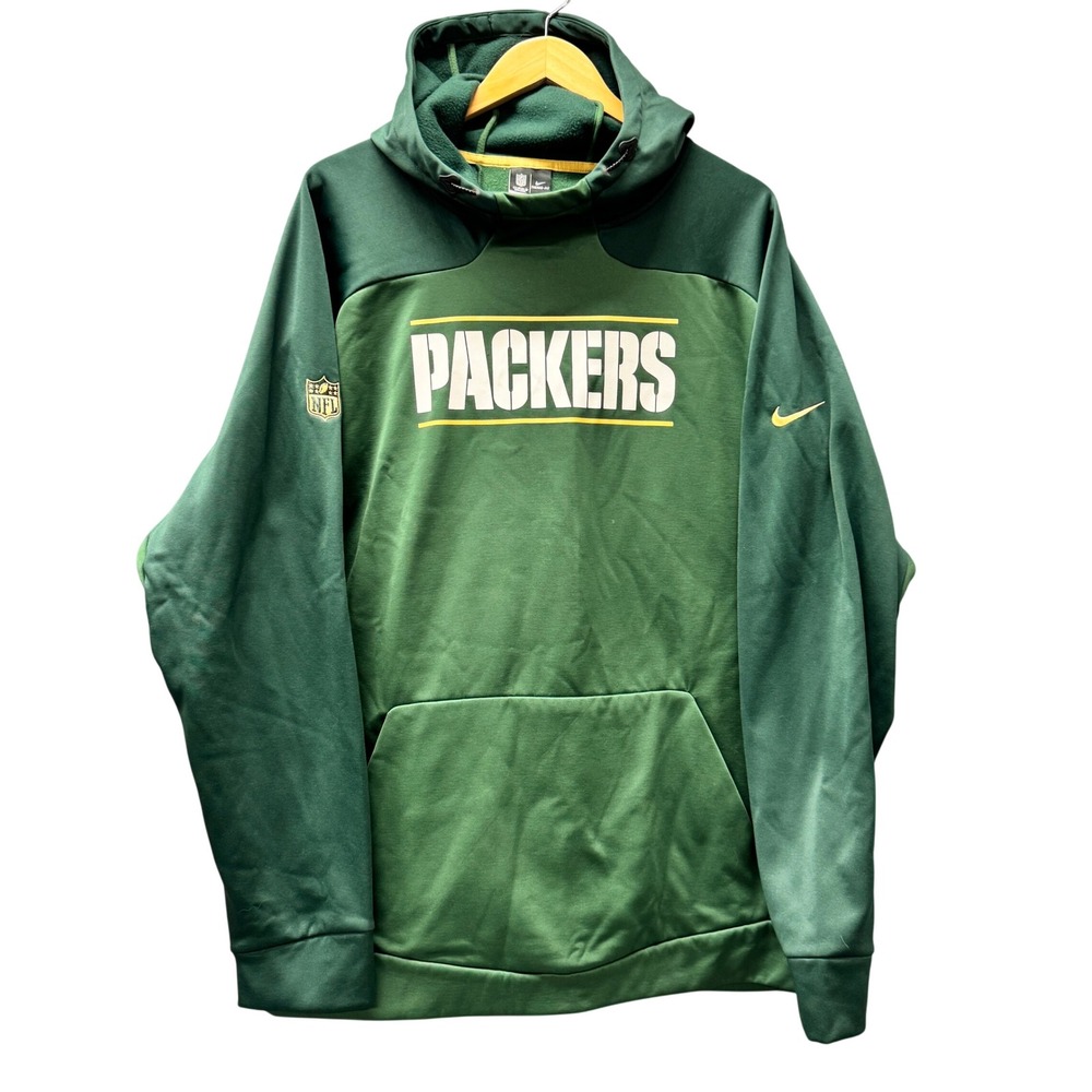 Green Bay Packers Hoodie Mens 3XL Nike NFL Therma-FIT Green Football Pullover